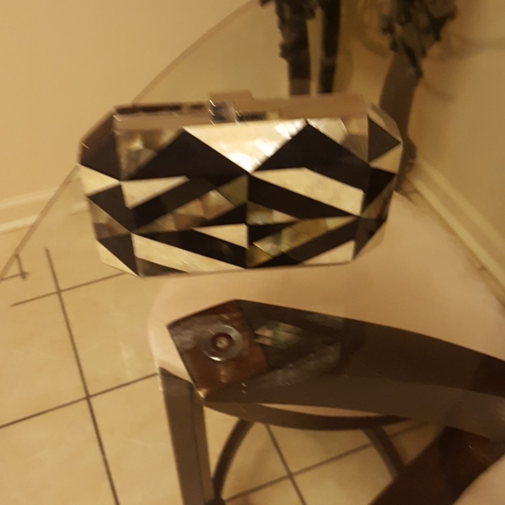 Onyx and mother-of-pearl handbag